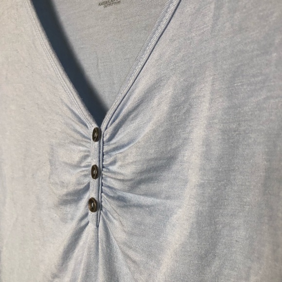 Soft & Sexy Blue V-Neck Top,Small II AmericanEagle - Picture 3 of 4